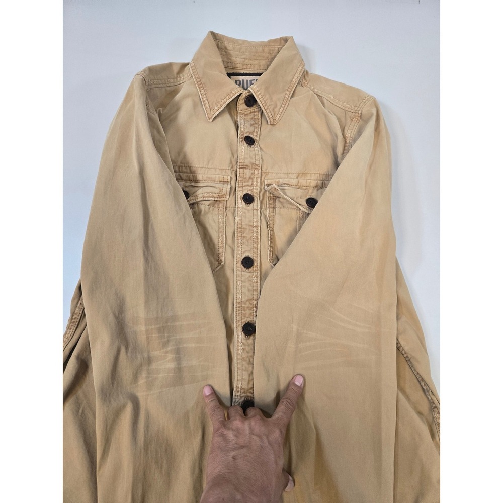 Vintage Ruehl No 925 Mens XL Khaki Tan L/S Military Style Utility Shirt Jacket - Picture 7 of 15